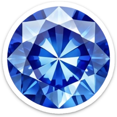 sapphire gemstone, blue precious gem, brilliant cut sticker