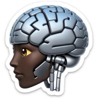   Create an emoji in which it is representing AI brain in black color professional and luxury  AI sticker