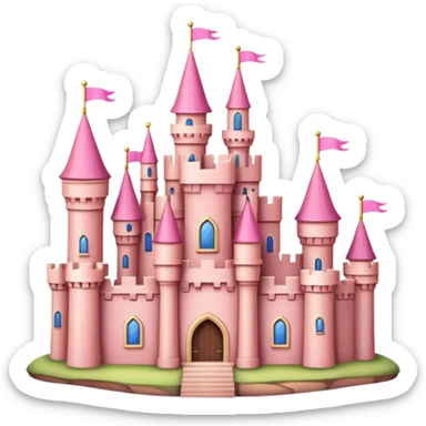 pink castle on land sticker