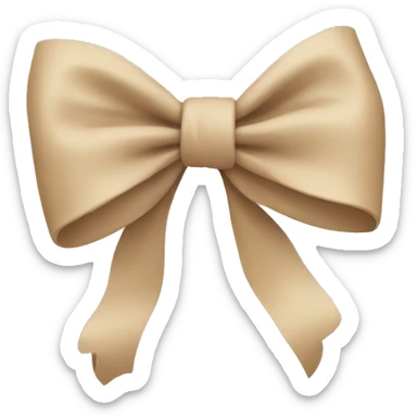 Beige bow sticker