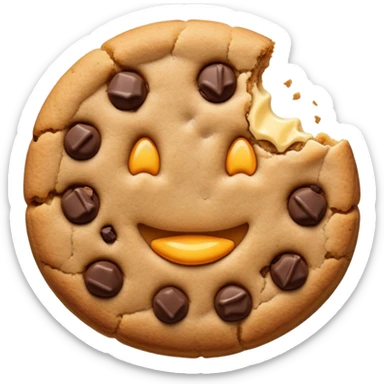 cookie with a bite taken out sticker