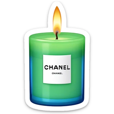 Chanel candle in the color blue and green sticker