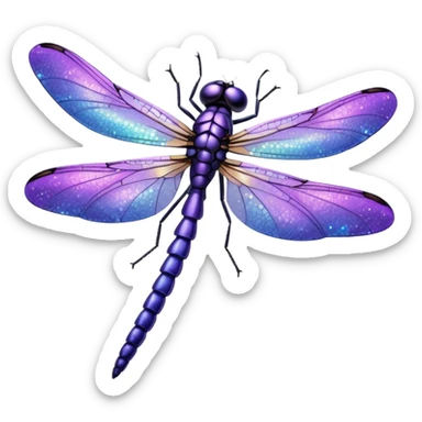 glitter purple dragonfly sticker