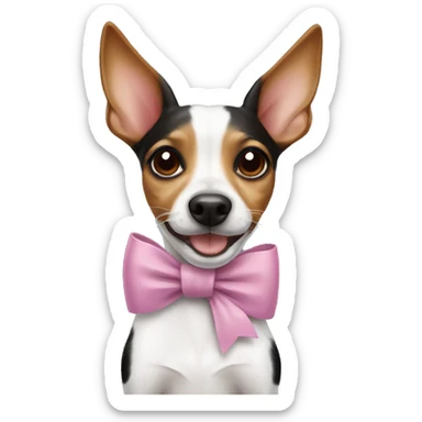 Rat terrier with bows sticker