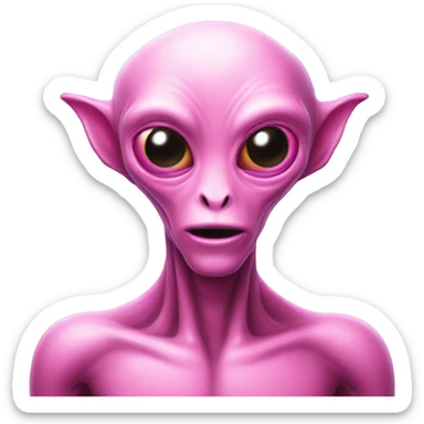 Pink alien face sticker
