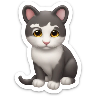 Мишка с бантиком розовым на шее sticker