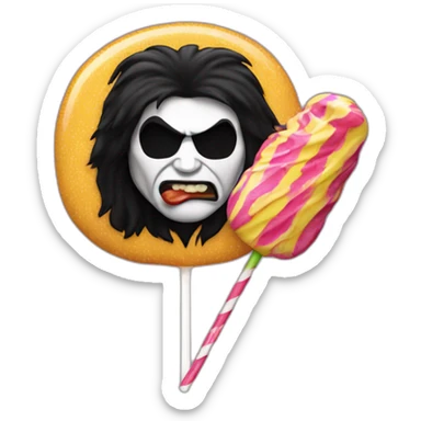 gene simmons with a lollypop sticker