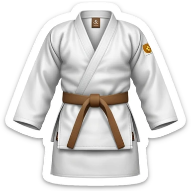 Judo gi with brown belt sticker