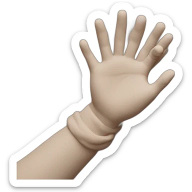 Hands are molded from clay sticker