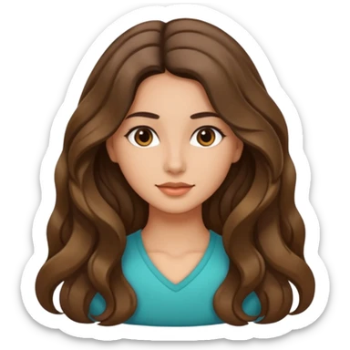 Morena com cabelo ondulado nas pontas  e de pele um pouco bronzeada cabelo grande raiz Lisa sticker