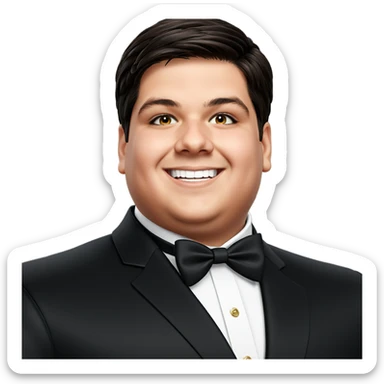 smiling boy in formal attire sticker