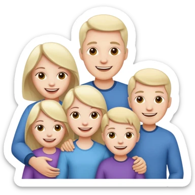 Pale skin family of 6 sticker