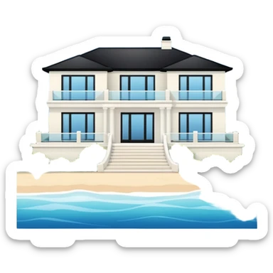white seaside luxury villa sticker