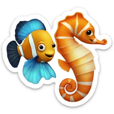 Seahorse with a clownfish sticker