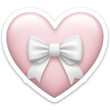 Light pink heart with white bow on it sticker