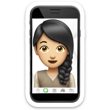 asian girl mobile phone sticker