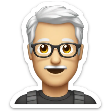 Pixel Art Emoji 44 ear old Guy Bears Glases blond red Hair and blue eyes sticker