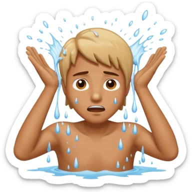 person wasting water sticker