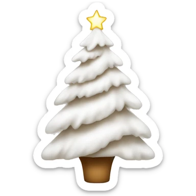 White Christmas tree with light brown decoration sticker