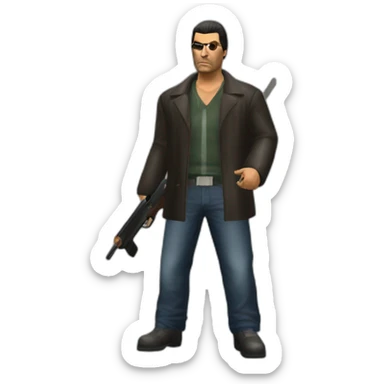 GTA III Italian Mafia man with shotgun sticker