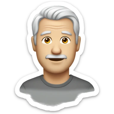 Middle aged white male with thinning grey hair sticker