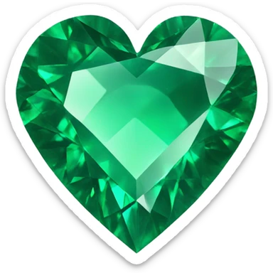 Heart shaped emerald diamond  sticker