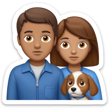 bluey bingo and a girl with brown hair brown eyes and tan sticker