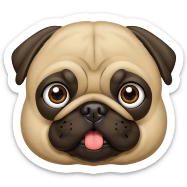 Pug fofo com pote de ração sem nada dentro sticker