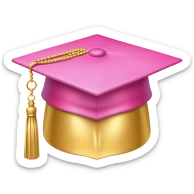 Pink light gradient gradation hat with gold tassel sticker