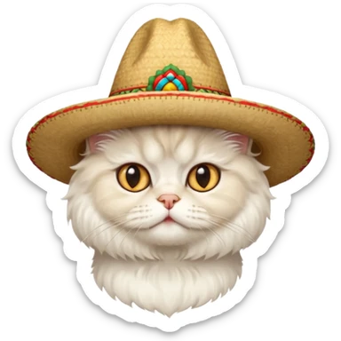 mexican hat persian cat sticker