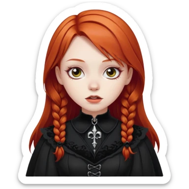 red headed girl with ghotic clothes sticker