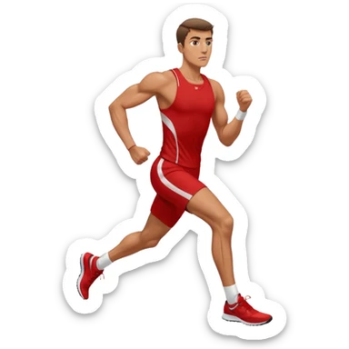 make a tall male runner in red sticker