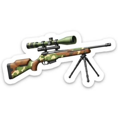 sniper rifle with camouflage pattern sticker
