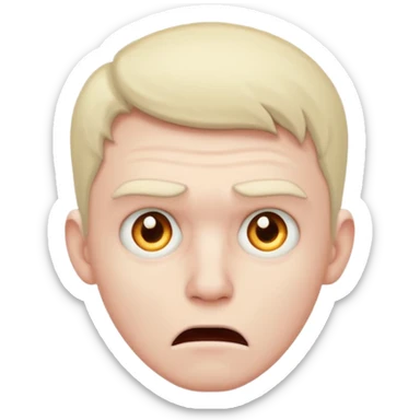 scared man looking to the right sticker