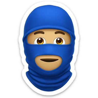 Royal Blue balaclava with human face sticker