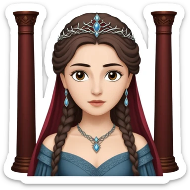 Hande Erçel as a lady from game of thrones from Starfall. Her eyes are gray. sticker