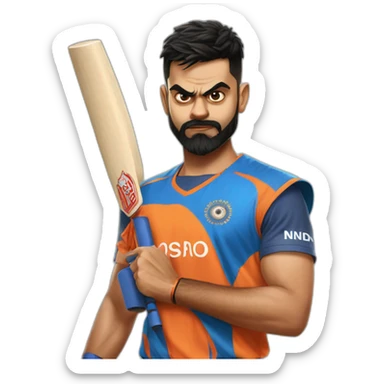 Virat kohli with agression sticker