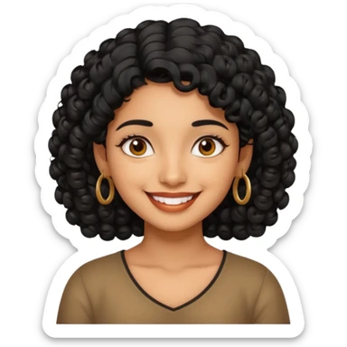 Indian fat girl south Indian curly short black hair tan sticker