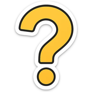 question mark icon, geometric shapes, contemporary, professional sticker