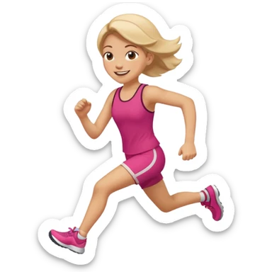 girl doing run sticker