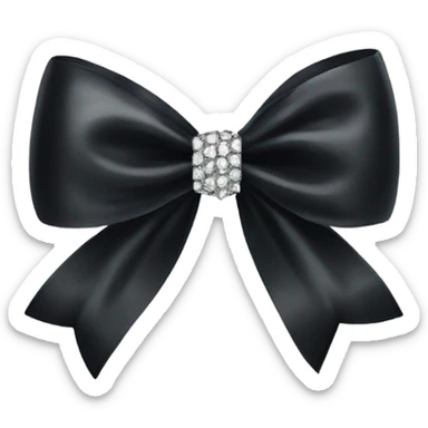 black silk bow with diamonds sticker
