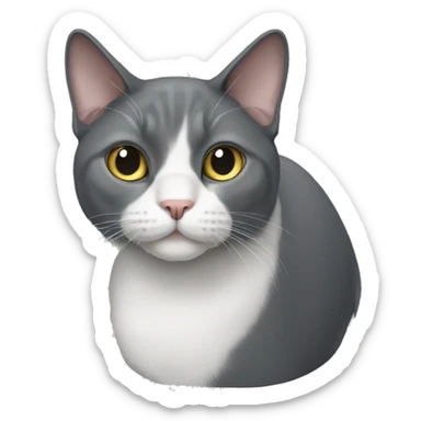 grey tuxedo cat sticker
