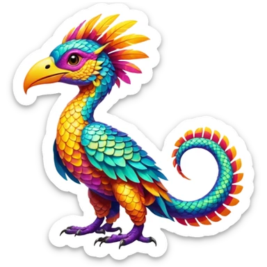 Tropical Exotic Fakémon-fantasy-creature, full body sticker