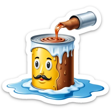 surreal salvadore dali style paris melting spam can landscape sticker