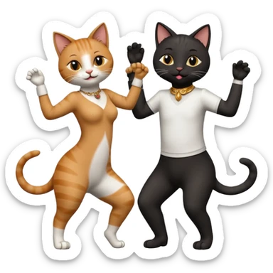 Cats couple salsa dancing  sticker