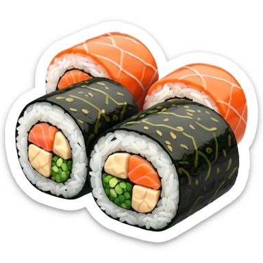 Sushi rolls rice outside restaurant style  sticker