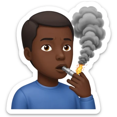 A face that inhales exhaust fumes with power sticker