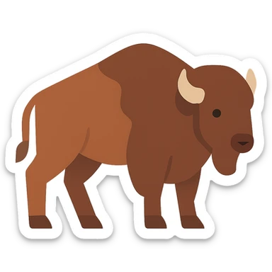Flat design style bison sticker