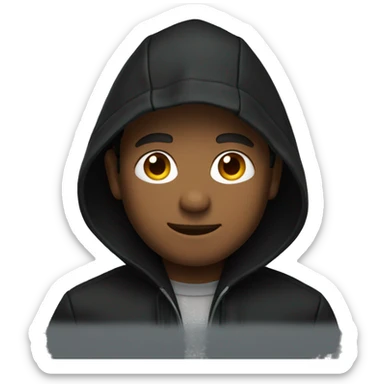 guy in a black raincoat sticker