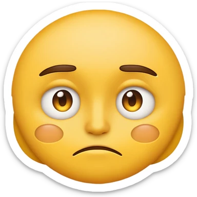 Default yellow emoji face suspicious with eyes squinted flat lips  sticker